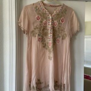 Johnny Was Pink Tunic/Blouse